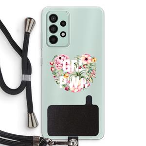 CaseCompany GRL PWR Flower: Samsung Galaxy A52s 5G Transparant Hoesje met koord