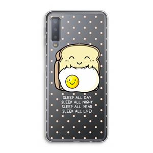 CaseCompany Sleep All Day: Samsung Galaxy A7 (2018) Transparant Hoesje