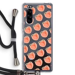 CaseCompany Just peachy: Sony Xperia 5 Transparant Hoesje met koord