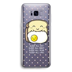 CaseCompany Sleep All Day: Samsung Galaxy S8 Transparant Hoesje