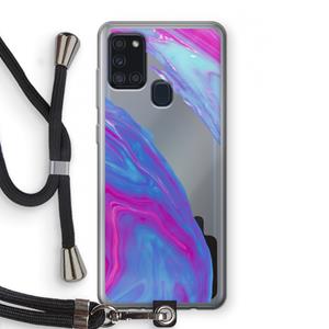 CaseCompany Zweverige regenboog: Samsung Galaxy A21s Transparant Hoesje met koord