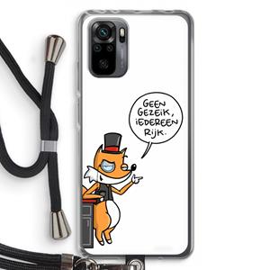 CaseCompany Geen Gezeik: Xiaomi Redmi Note 10 Pro Transparant Hoesje met koord