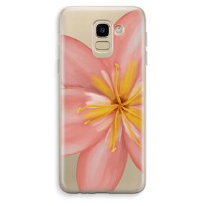 CaseCompany Pink Ellila Flower: Samsung Galaxy J6 (2018) Transparant Hoesje