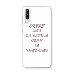 CaseCompany Christian Grey: Samsung Galaxy A70 Transparant Hoesje