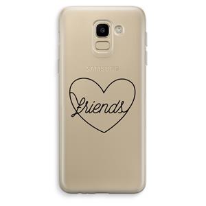 CaseCompany Friends heart black: Samsung Galaxy J6 (2018) Transparant Hoesje