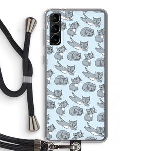 CaseCompany Poezen: Samsung Galaxy S21 Plus Transparant Hoesje met koord