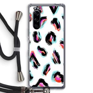 CaseCompany Cheetah color: Sony Xperia 5 Transparant Hoesje met koord
