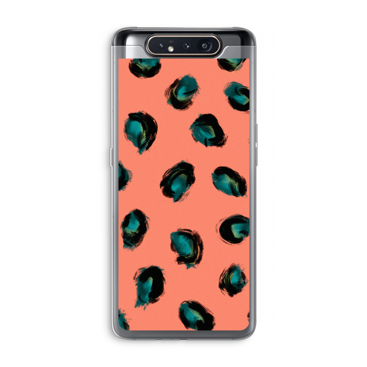 CaseCompany Pink Cheetah: Samsung Galaxy A80 Transparant Hoesje