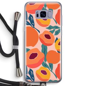 CaseCompany Perzik: Samsung Galaxy S8 Plus Transparant Hoesje met koord