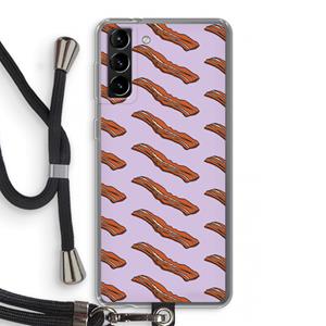 CaseCompany Bacon to my eggs #2: Samsung Galaxy S21 Plus Transparant Hoesje met koord