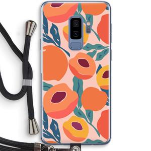 CaseCompany Perzik: Samsung Galaxy S9 Plus Transparant Hoesje met koord