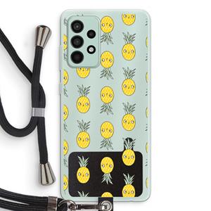 CaseCompany Ananas: Samsung Galaxy A52s 5G Transparant Hoesje met koord