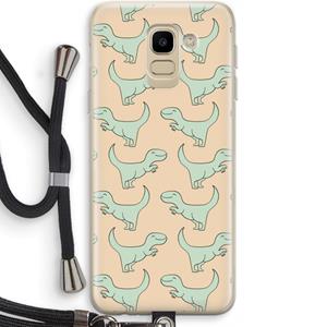 CaseCompany Dinos: Samsung Galaxy J6 (2018) Transparant Hoesje met koord