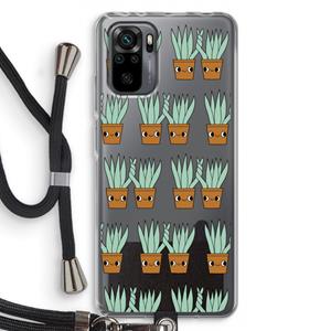 CaseCompany Sansevieria: Xiaomi Redmi Note 10 Pro Transparant Hoesje met koord