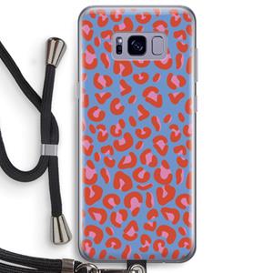 CaseCompany Leopard blue: Samsung Galaxy S8 Plus Transparant Hoesje met koord