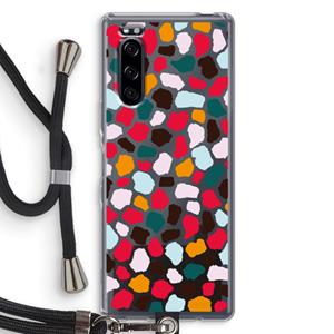 CaseCompany Colored Giraffe: Sony Xperia 5 Transparant Hoesje met koord
