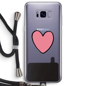 CaseCompany Hartje: Samsung Galaxy S8 Plus Transparant Hoesje met koord