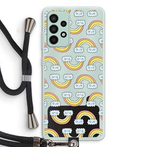 CaseCompany Regenboog: Samsung Galaxy A52s 5G Transparant Hoesje met koord