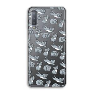 CaseCompany Poezen: Samsung Galaxy A7 (2018) Transparant Hoesje