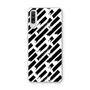 CaseCompany Zwarte vegen: Samsung Galaxy A70 Transparant Hoesje