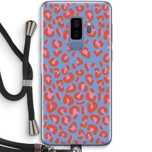 CaseCompany Leopard blue: Samsung Galaxy S9 Plus Transparant Hoesje met koord