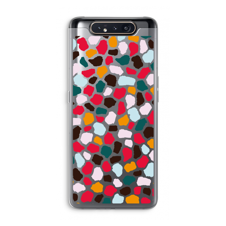 CaseCompany Colored Giraffe: Samsung Galaxy A80 Transparant Hoesje