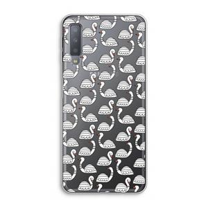 CaseCompany Zwanen: Samsung Galaxy A7 (2018) Transparant Hoesje
