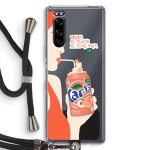 CaseCompany Peach please!: Sony Xperia 5 Transparant Hoesje met koord
