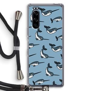 CaseCompany Narwhal: Sony Xperia 5 Transparant Hoesje met koord