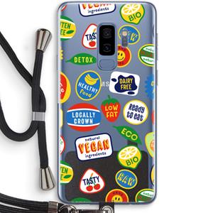CaseCompany Fruitsticker: Samsung Galaxy S9 Plus Transparant Hoesje met koord