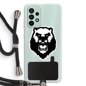 CaseCompany Angry Bear (white): Samsung Galaxy A52s 5G Transparant Hoesje met koord