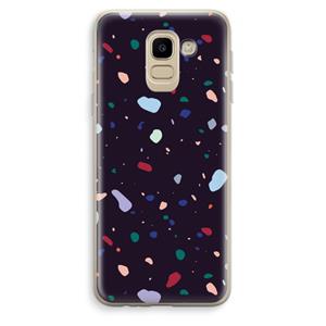 CaseCompany Dark Rounded Terrazzo: Samsung Galaxy J6 (2018) Transparant Hoesje