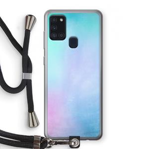 CaseCompany mist pastel: Samsung Galaxy A21s Transparant Hoesje met koord