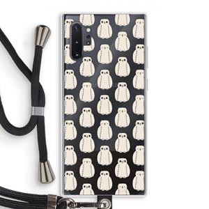 CaseCompany Uilen: Samsung Galaxy Note 10 Plus Transparant Hoesje met koord