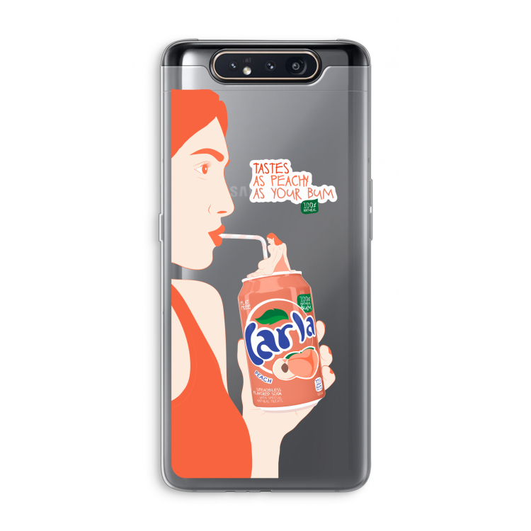 CaseCompany Peach please!: Samsung Galaxy A80 Transparant Hoesje