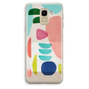 CaseCompany Bold Rounded Shapes: Samsung Galaxy J6 (2018) Transparant Hoesje