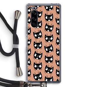 CaseCompany Kat: Sony Xperia 5 Transparant Hoesje met koord