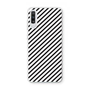 CaseCompany Strepen zwart-wit: Samsung Galaxy A70 Transparant Hoesje