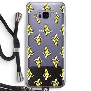 CaseCompany Bananas: Samsung Galaxy S8 Plus Transparant Hoesje met koord