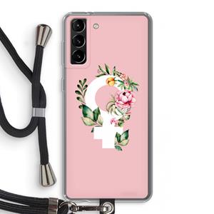 CaseCompany Venus: Samsung Galaxy S21 Plus Transparant Hoesje met koord