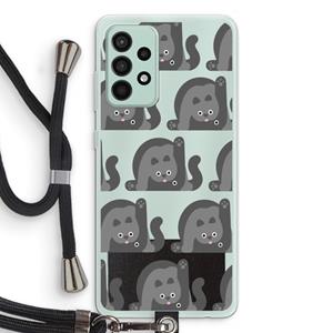 CaseCompany Cats: Samsung Galaxy A52s 5G Transparant Hoesje met koord