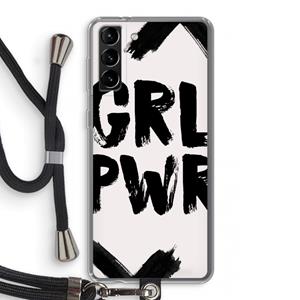 CaseCompany Girl Power #2: Samsung Galaxy S21 Plus Transparant Hoesje met koord