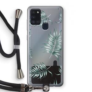 CaseCompany Simple leaves: Samsung Galaxy A21s Transparant Hoesje met koord