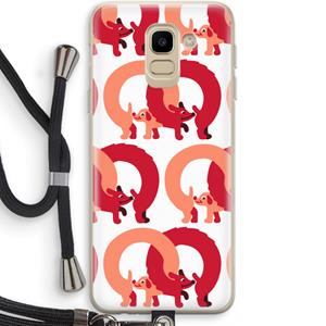 CaseCompany Dogs: Samsung Galaxy J6 (2018) Transparant Hoesje met koord