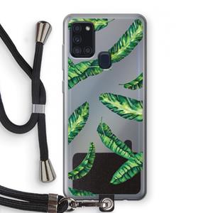 CaseCompany Lange bladeren: Samsung Galaxy A21s Transparant Hoesje met koord