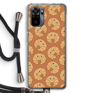 CaseCompany Croissant: Xiaomi Redmi Note 10 Pro Transparant Hoesje met koord