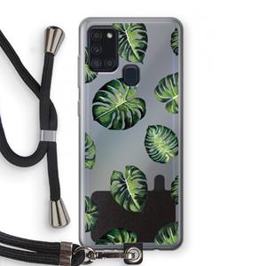 CaseCompany Tropische bladeren: Samsung Galaxy A21s Transparant Hoesje met koord