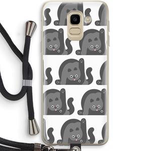 CaseCompany Cats: Samsung Galaxy J6 (2018) Transparant Hoesje met koord