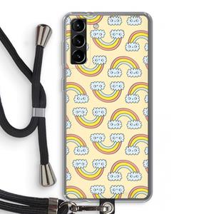 CaseCompany Regenboog: Samsung Galaxy S21 Plus Transparant Hoesje met koord