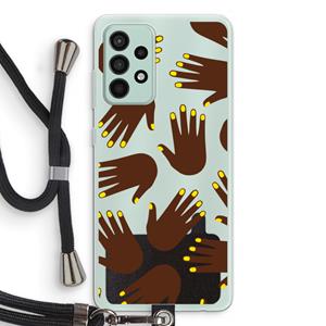 CaseCompany Hands dark: Samsung Galaxy A52s 5G Transparant Hoesje met koord